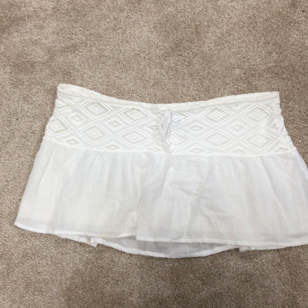 White swim suit cover up skirt